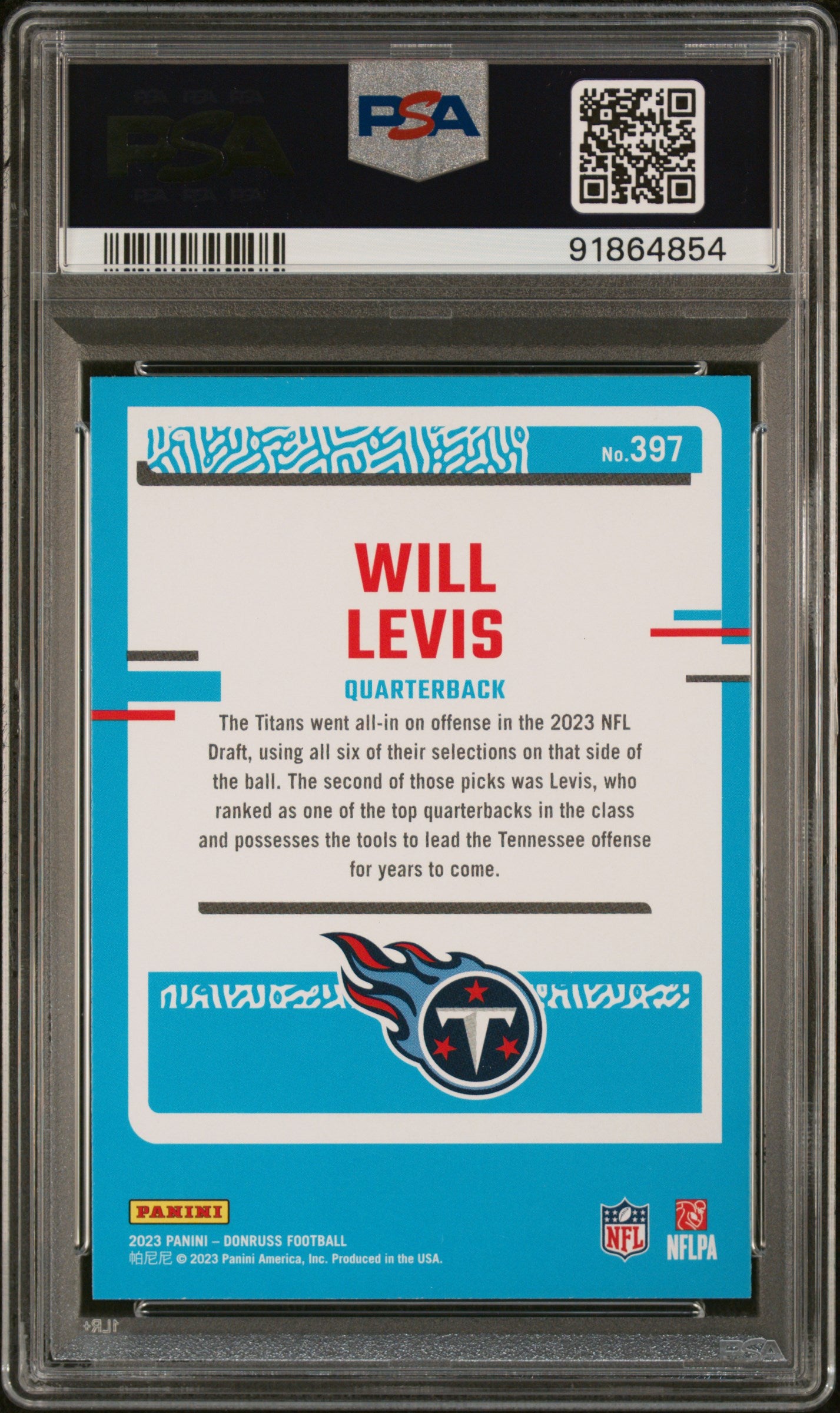 2023 Donruss #397 Will Levis PSA 10