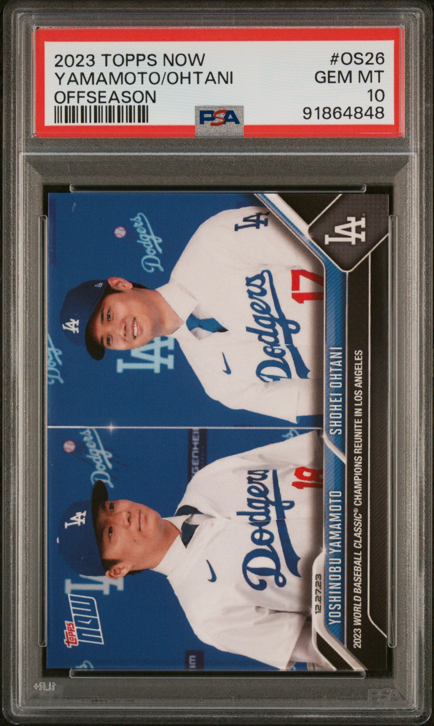 2023-24 Topps Now Off-Season #OS-26 Yoshinobu Yamamoto / Shohei Ohtani PSA 10