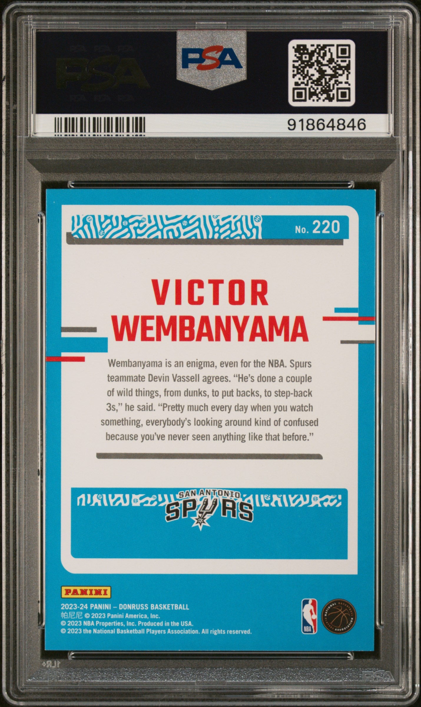 2023-24 Donruss #220 Victor Wembanyama PSA 9