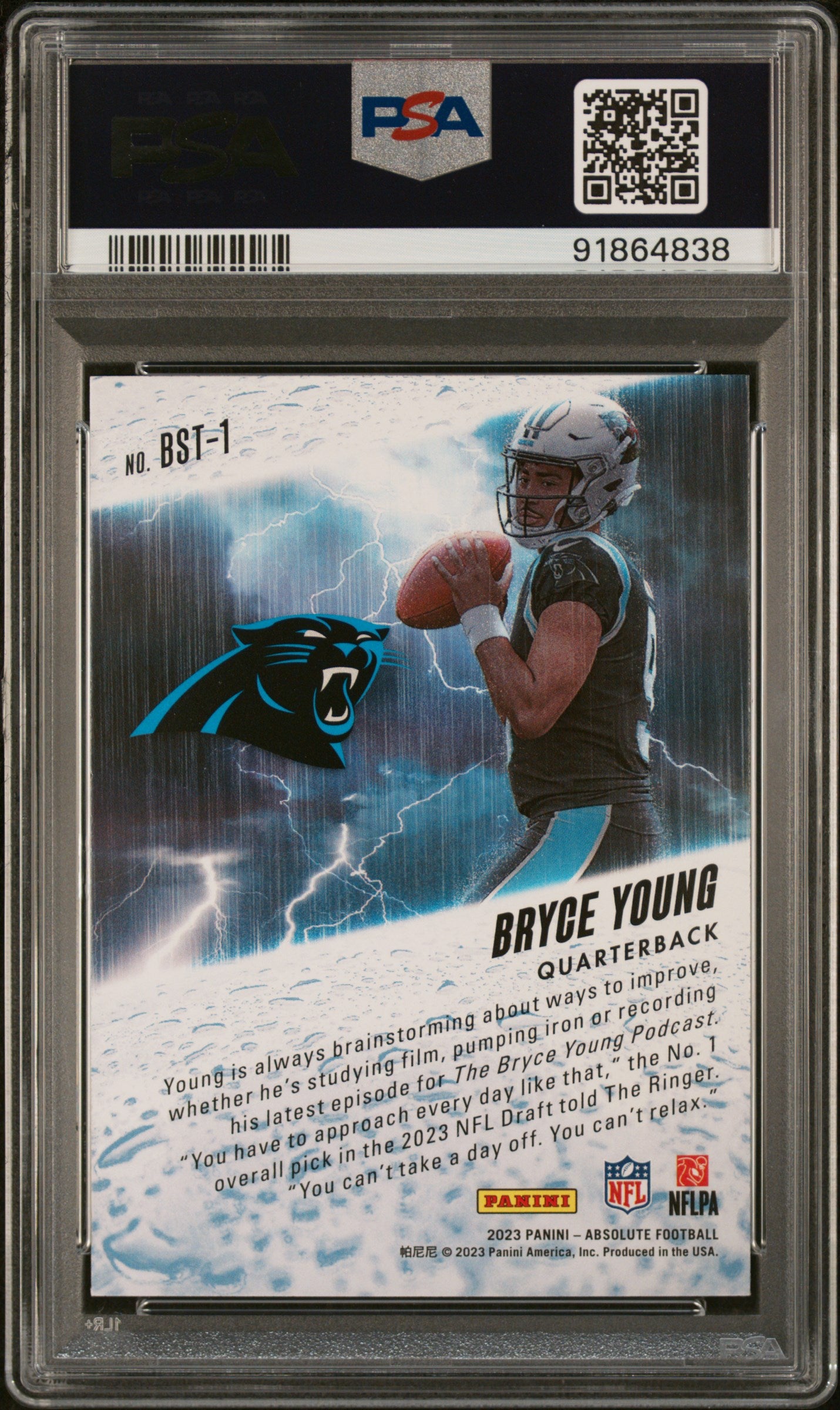 2023 Panini Absolute #BST-1 Bryce Young By Storm PSA 9