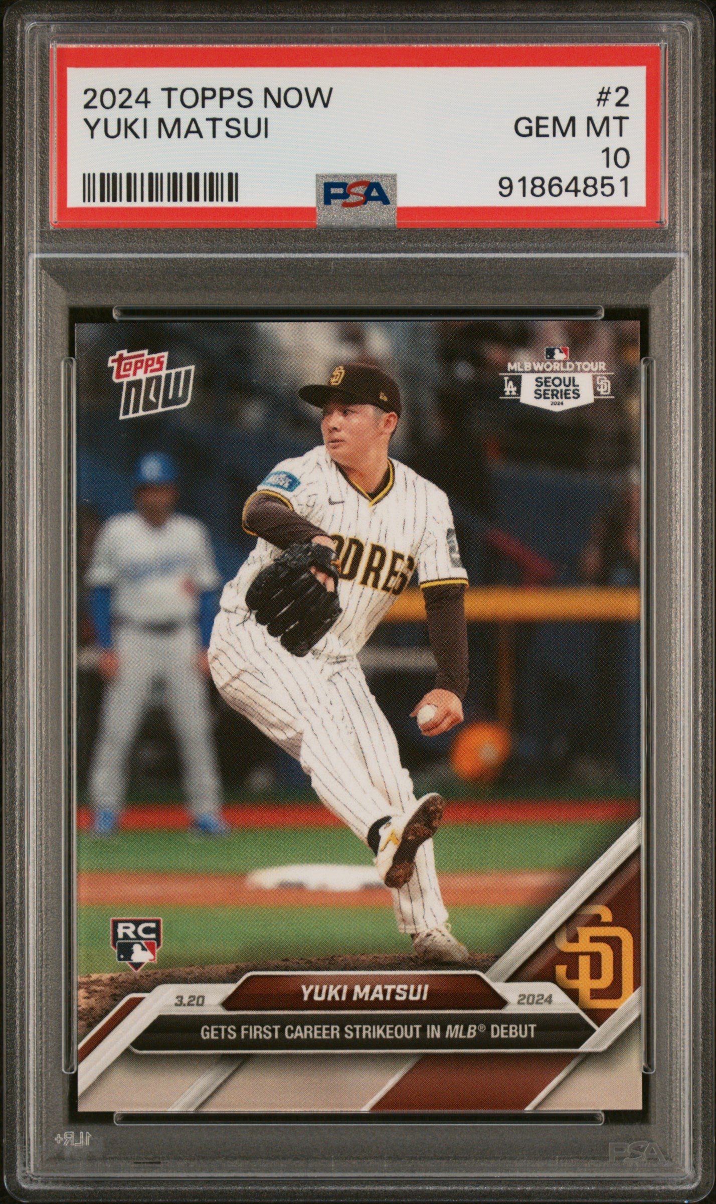 2024 Topps Now #2 Yuki Matsui PSA 10