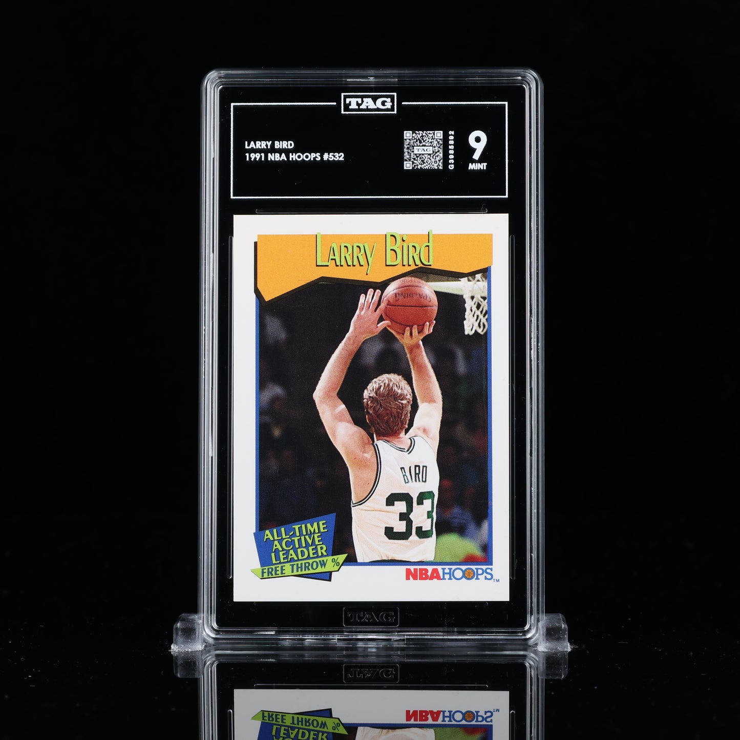 Larry Bird 1991 Hoops #532 HOF MVP TAG 9 MINT rare pop 1  G3985892