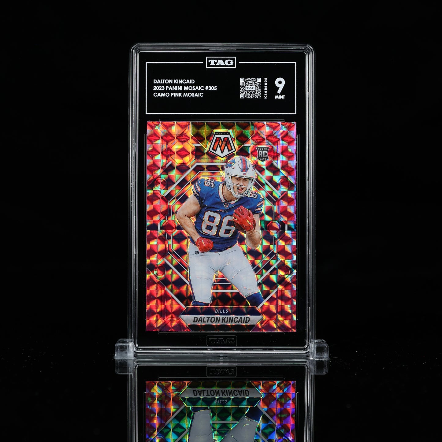 Dalton Kincaid 2023 Panini Mosaic #305 Rookie RC TAG 9 Mint rare pop 1 K4686608