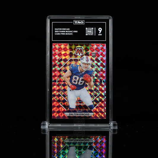 Dalton Kincaid 2023 Panini Mosaic #305 Rookie RC TAG 9 Mint rare pop 1 K4686608