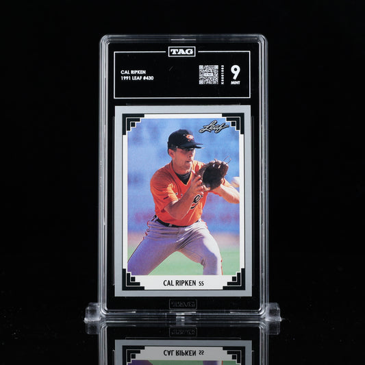 Cal Ripken Jr 1991 Leaf #430 HOF TAG Grade 9 MINT rare pop 1 K5051592