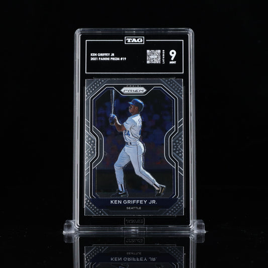 Ken Griffey Jr 2021 Panini Prizm #19 HOF MVP TAG 9 MINT L9745628 fresh slab