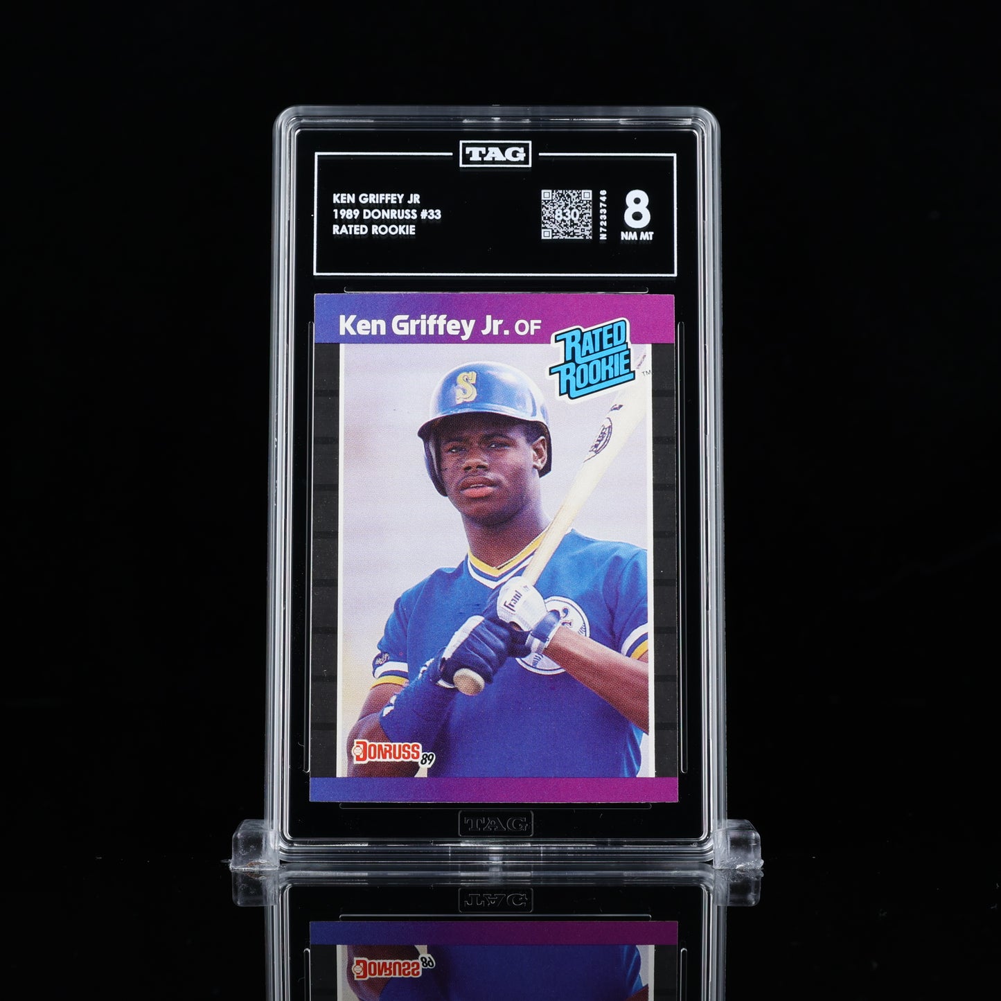 Ken Griffey Jr 1989 Donruss - Rated Rookie #33 TAG 8 low pop new slab