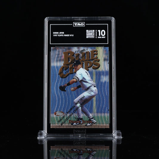 Derek Jeter 1997 Topps Finest #15 w/coating MVP HOF TAG 10 GEM MINT rare P153467