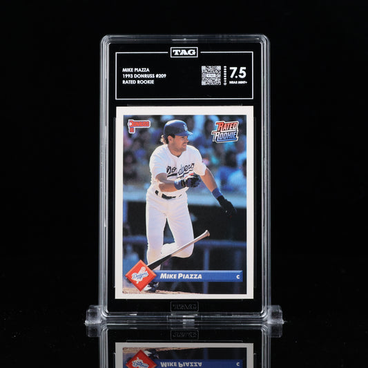 Mike Piazza 1993 Donruss #209 Rated Rookie RC HOF TAG 7.5 NEAR MINT+ rare pop 1 Q4668895