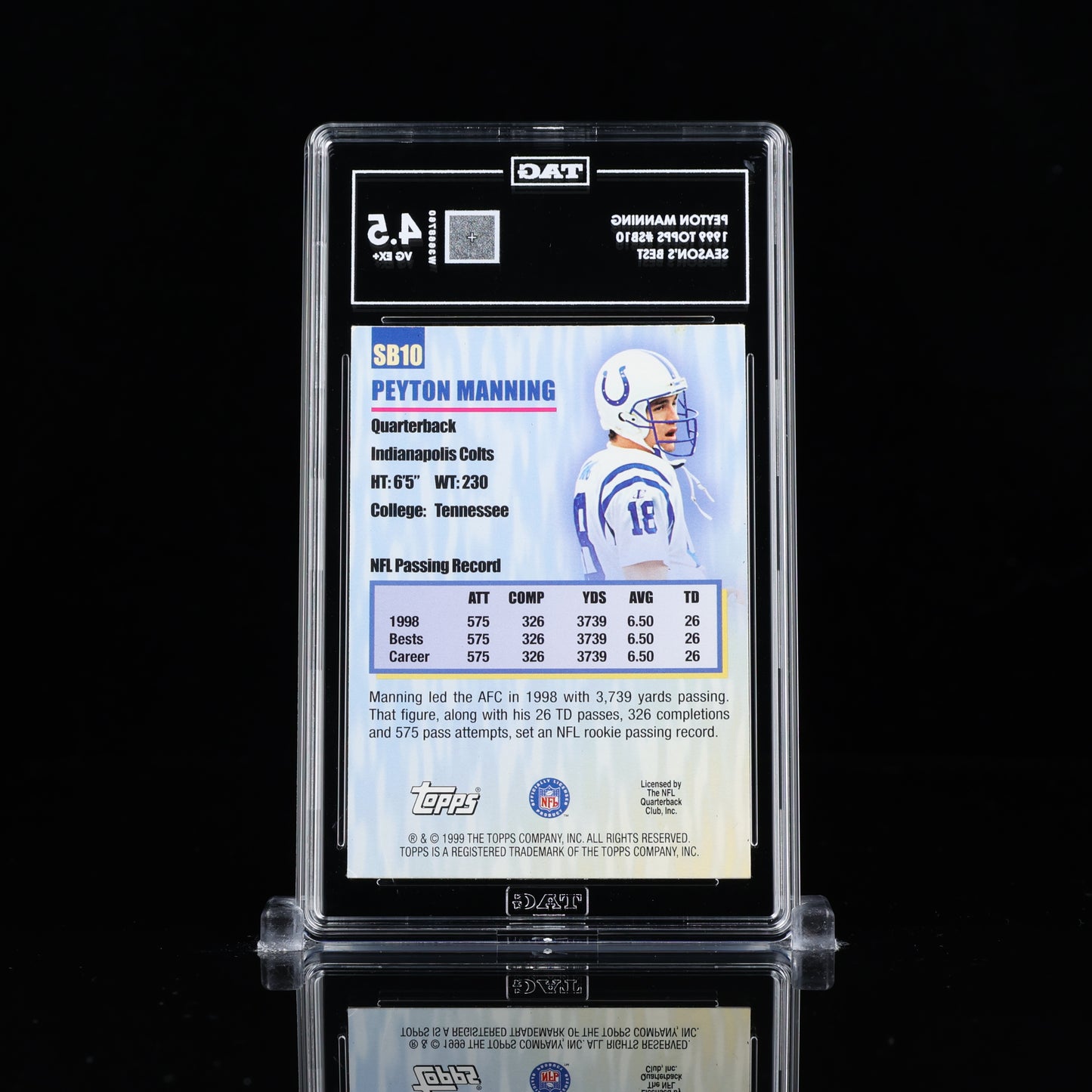 Peyton Manning 1999 Topps Seasons Best Rocket Launchers SB10 Refractor new slab W3668760