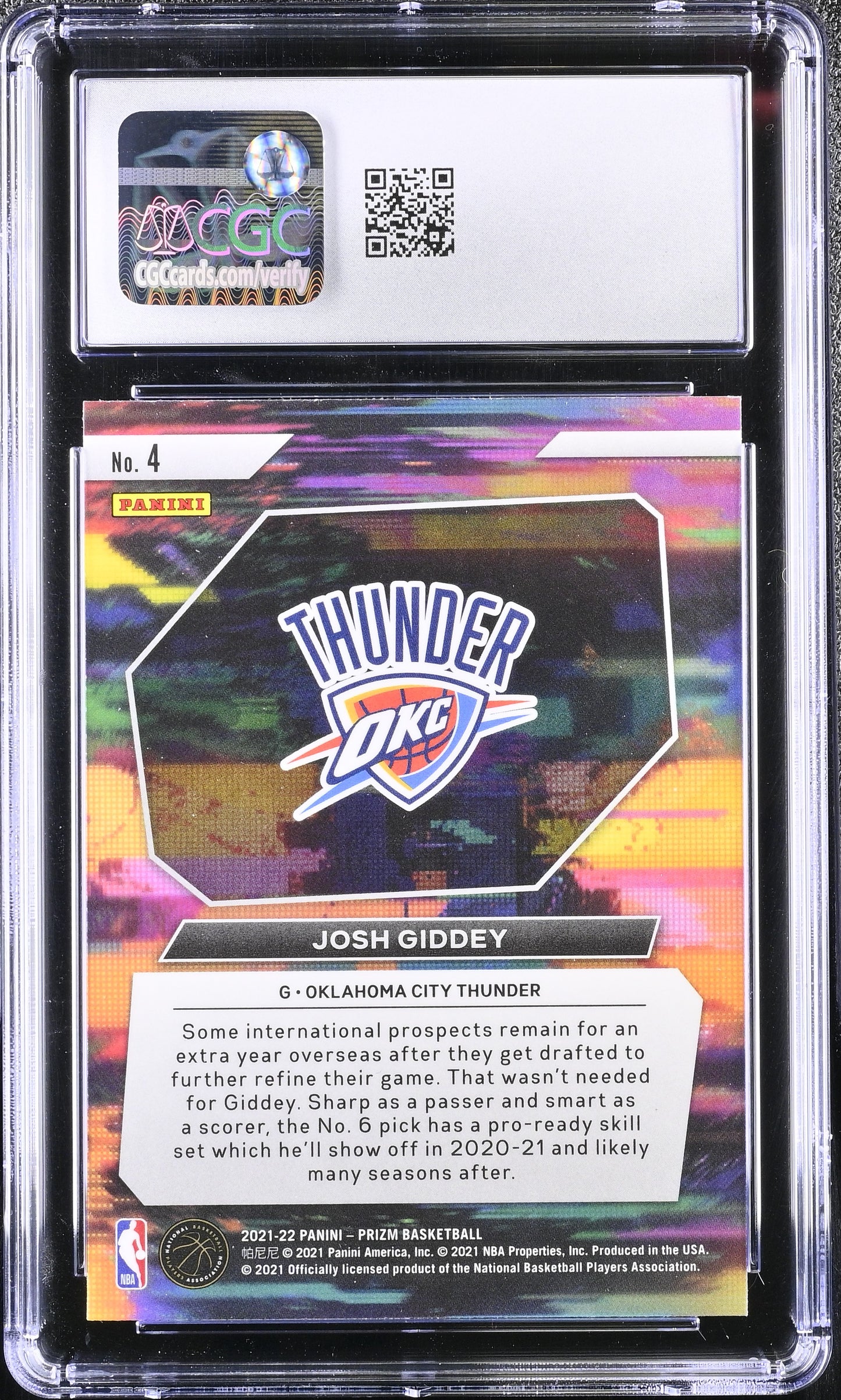 Josh Giddey 2021-22 Panini Prizm #4 CGC 10