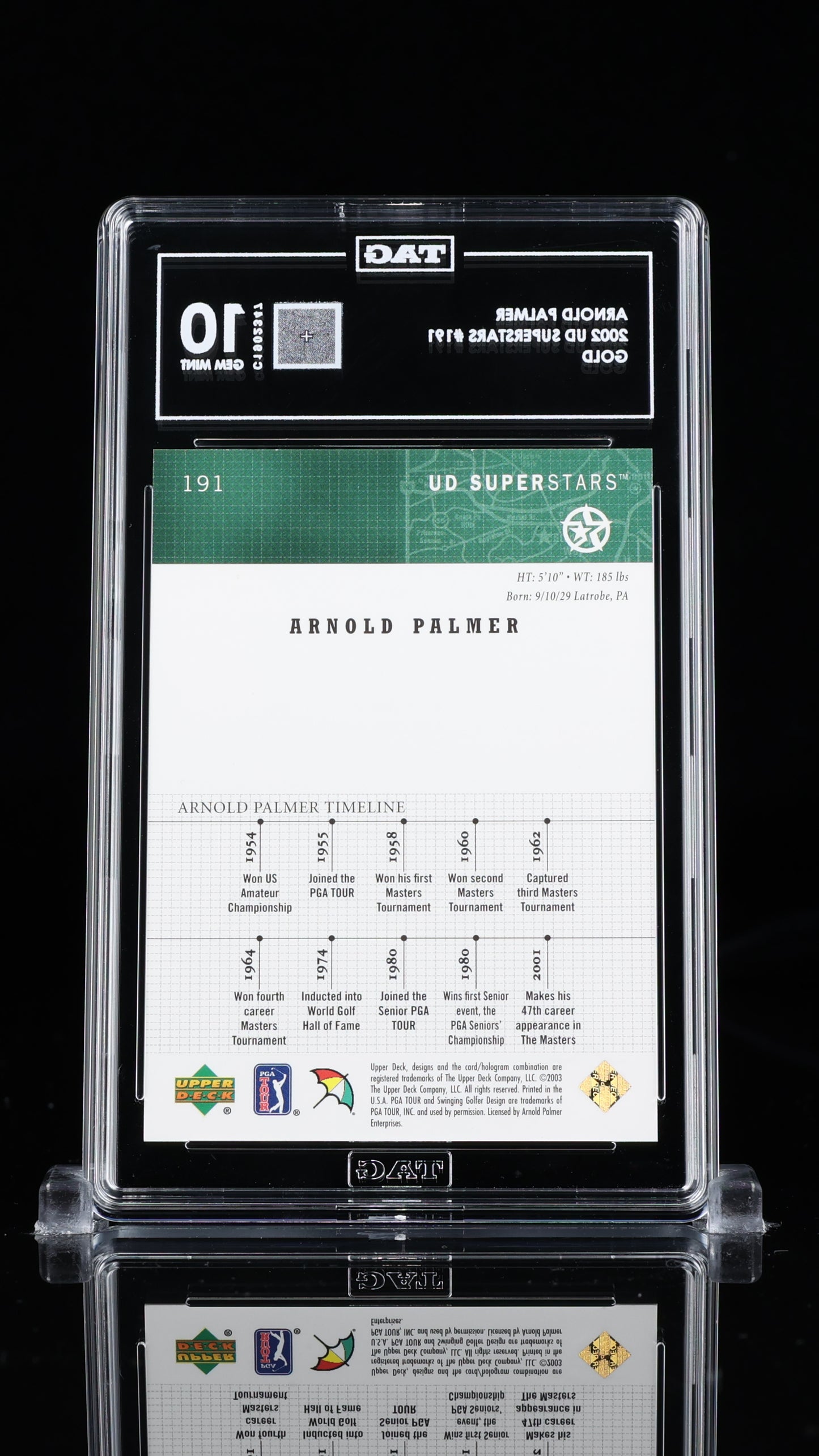 Arnold Palmer Upper Deck Superstars #191 TAG 10