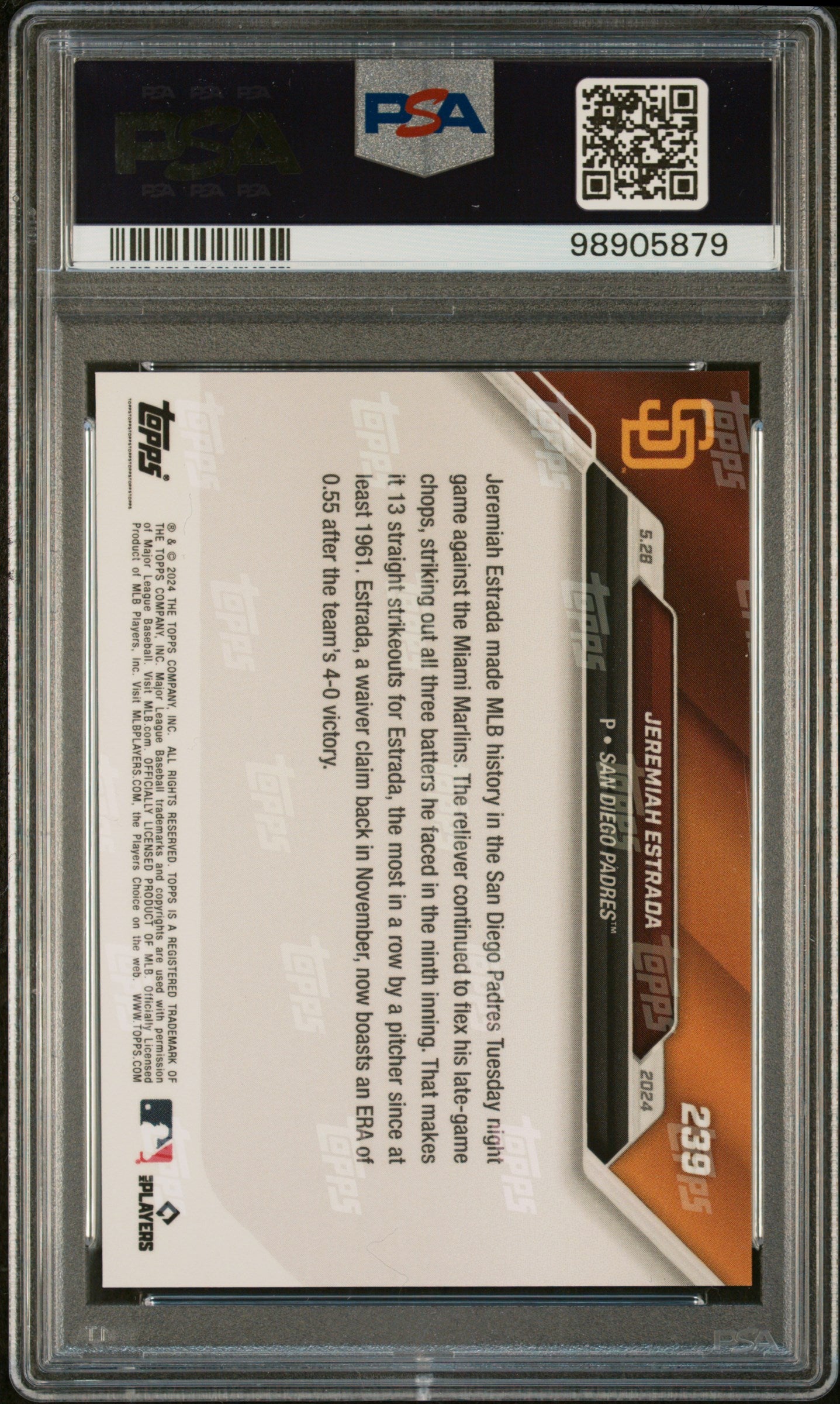 Jeremiah Estrada 2024 Topps Now #239 PSA 10