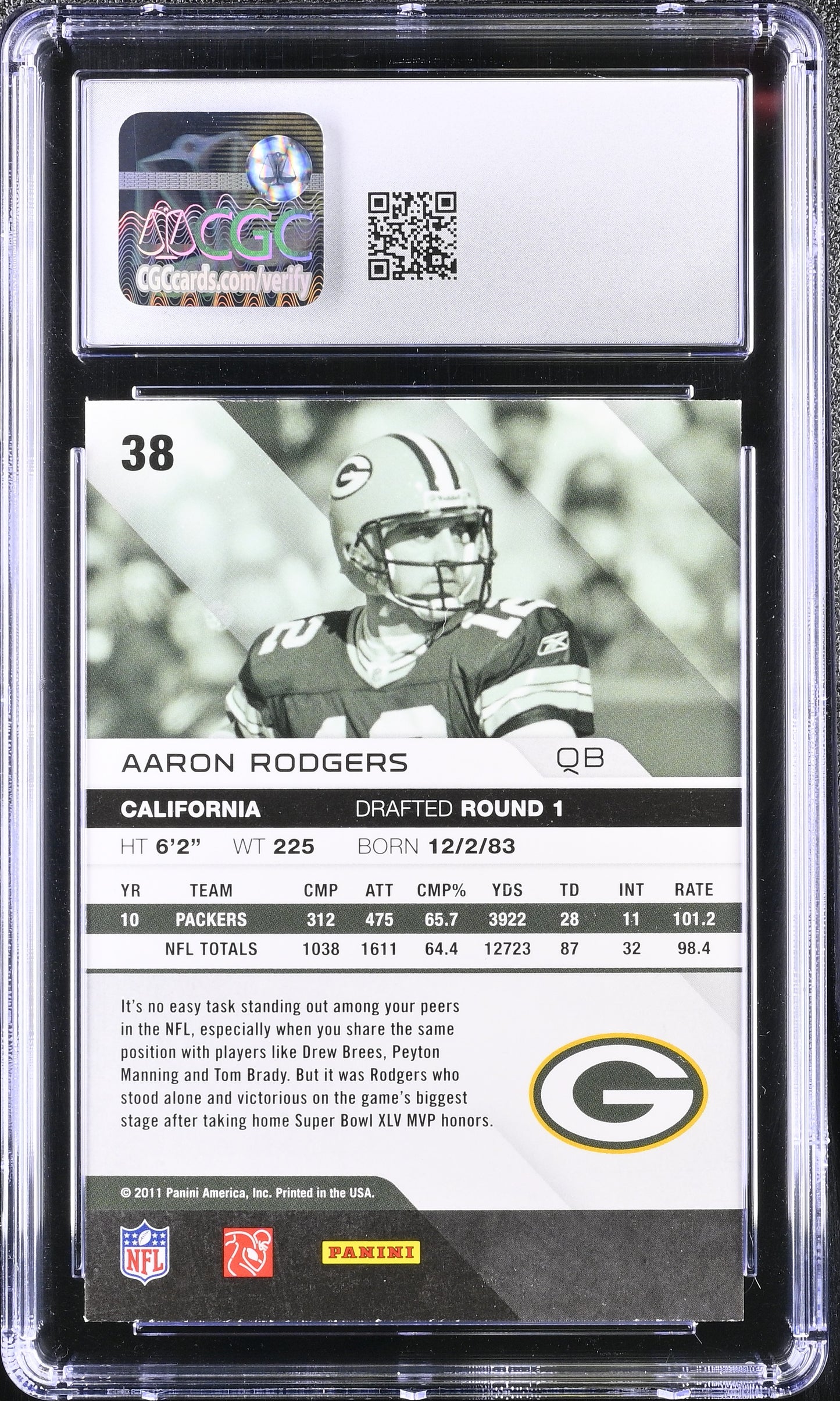 Aaron Rodgers 2011 Panini Absolute #38 CGC 9