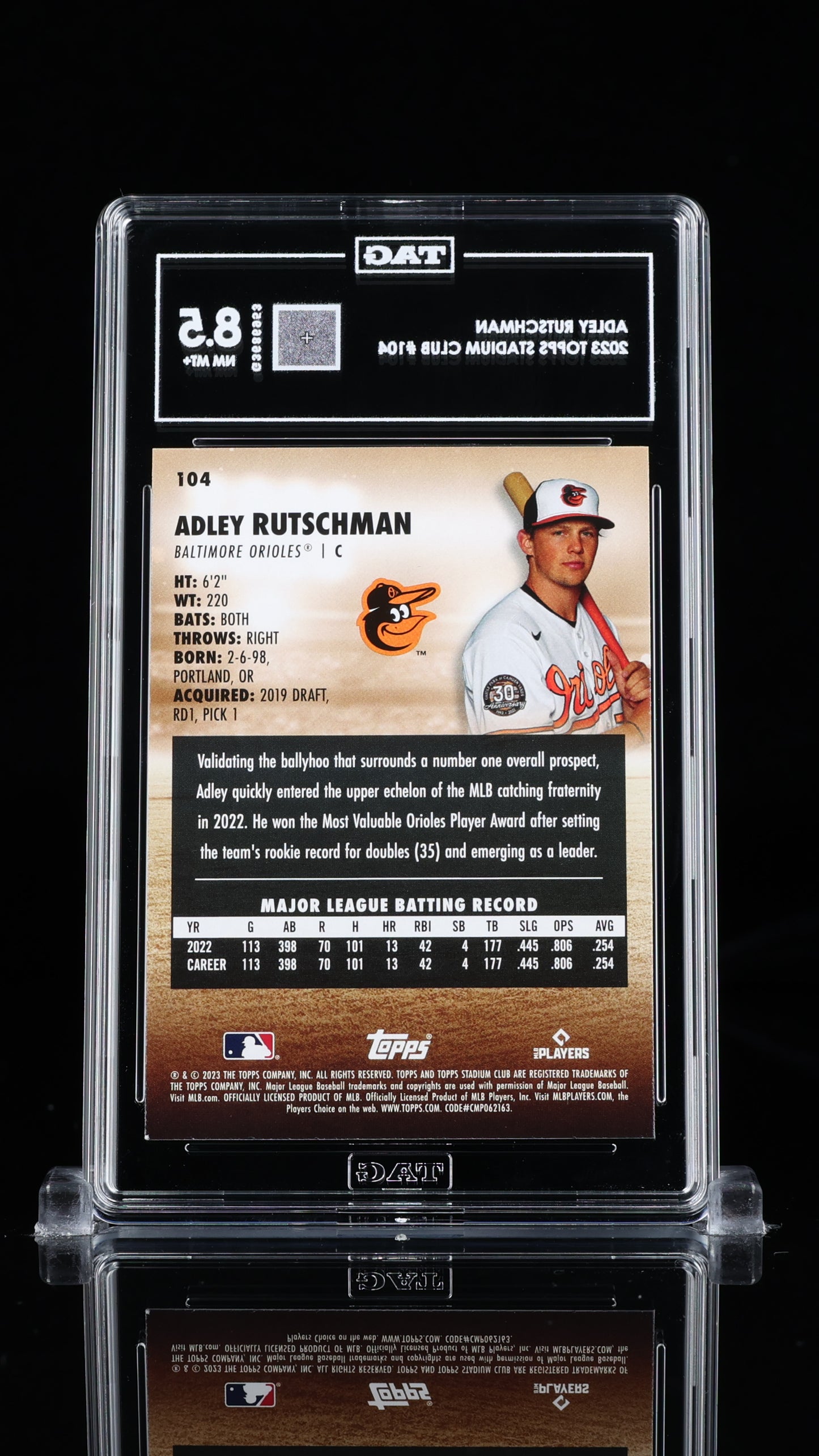 Adley Rutschman Topps Stadium Club #104 TAG 8.5