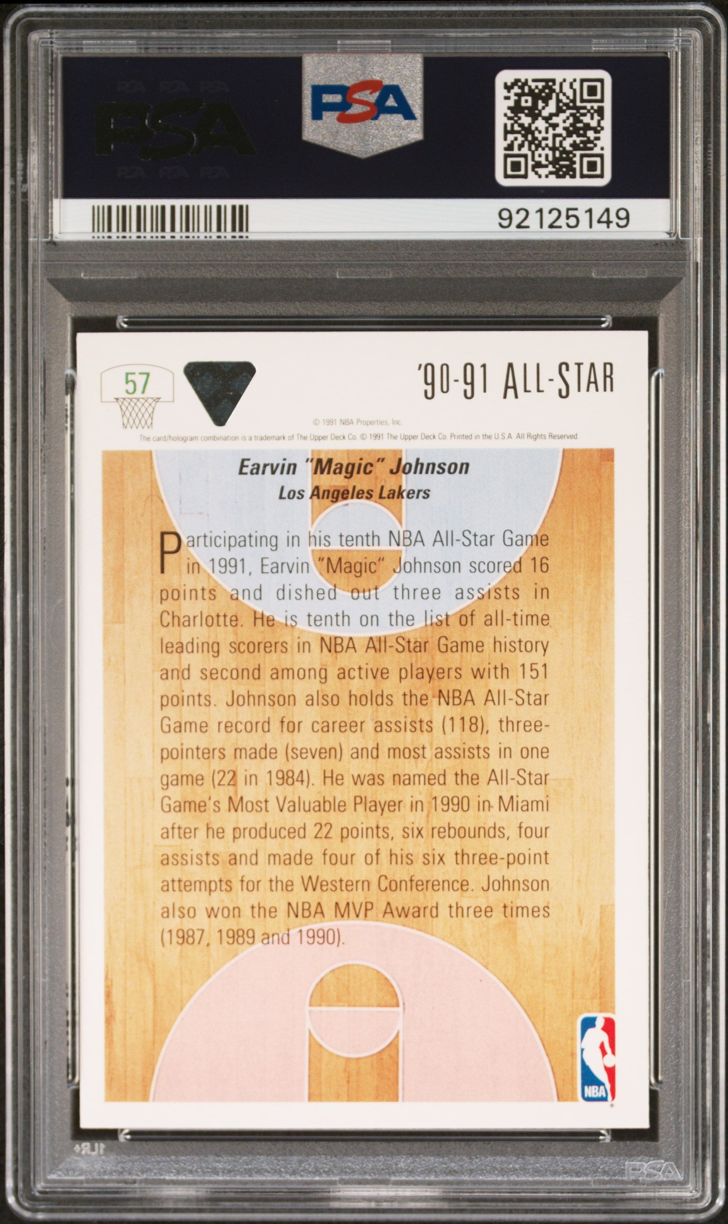 Magic Johnson 1991 Upper Deck #57 PSA 9