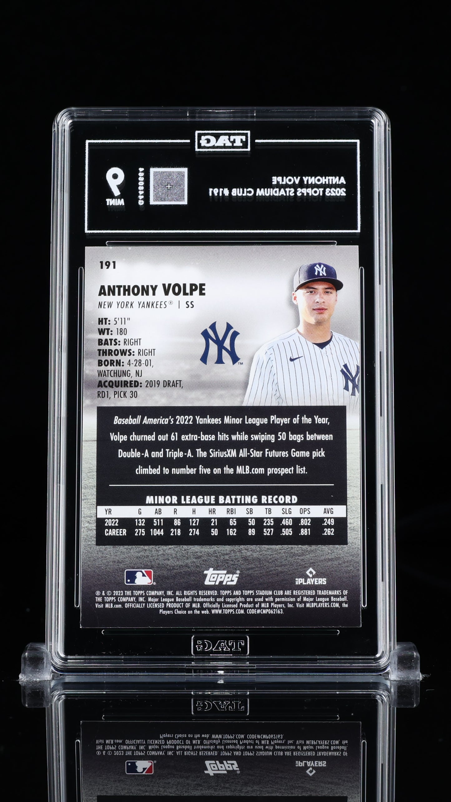 Anthony Volpe Topps Stadium Club #191 TAG 9