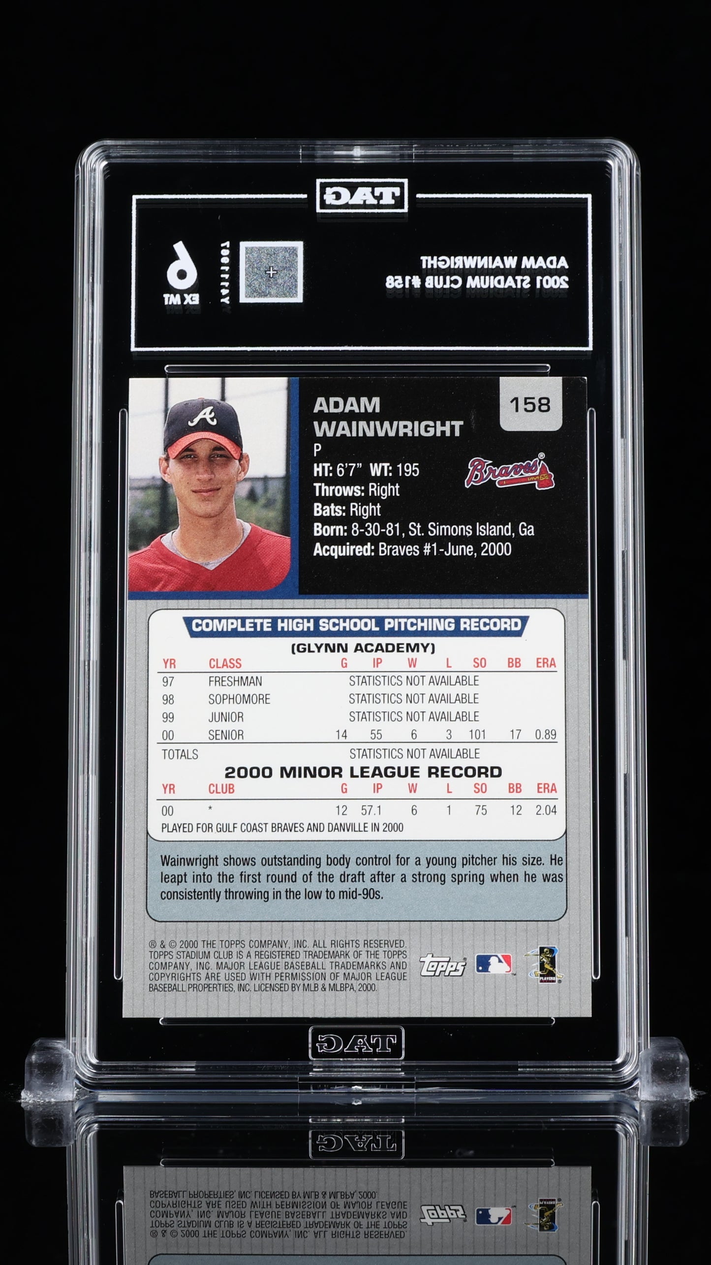 Adam Wainwright Topps Stadium Club #158 TAG 6