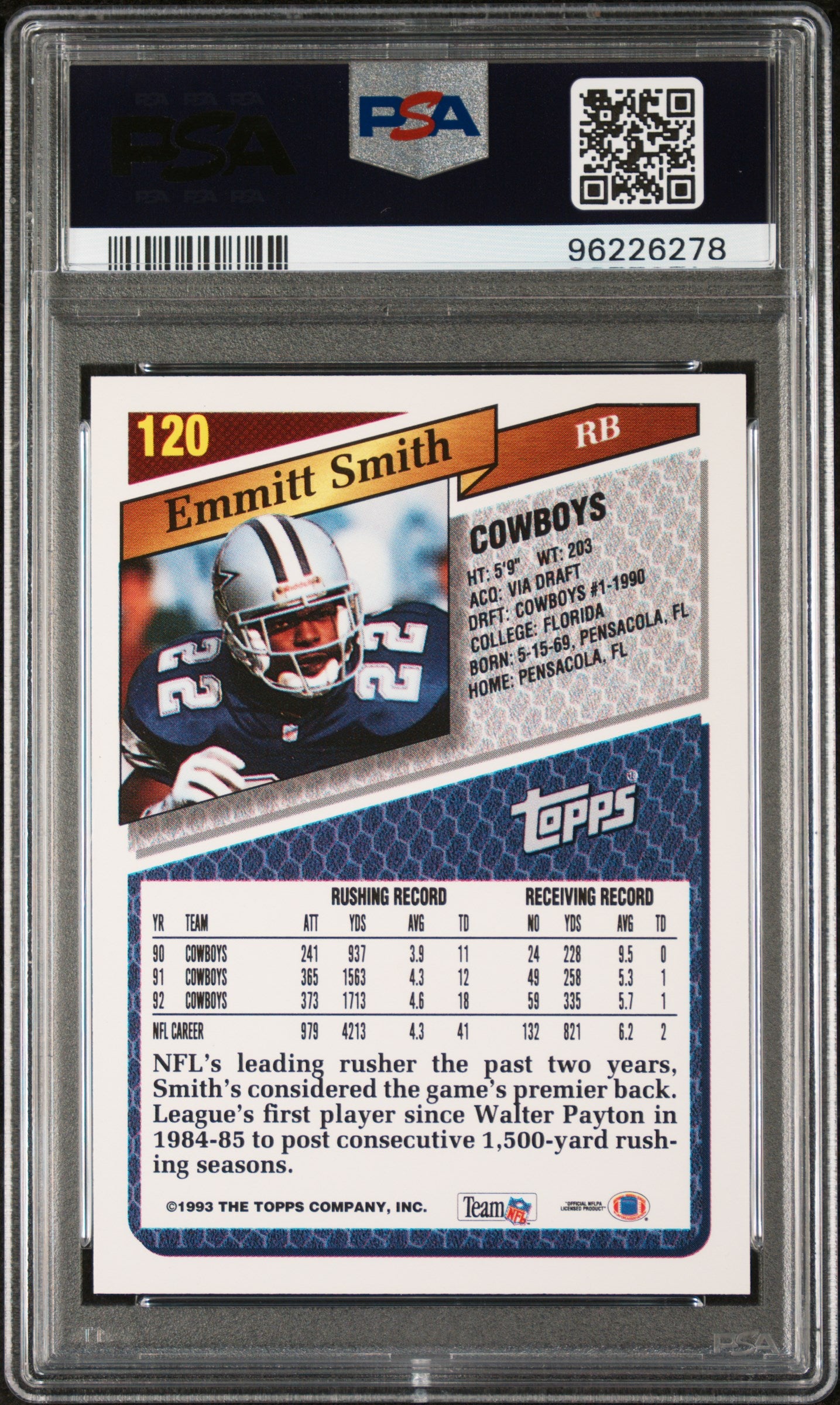 Emmitt Smith 1993 Topps #120 PSA 9