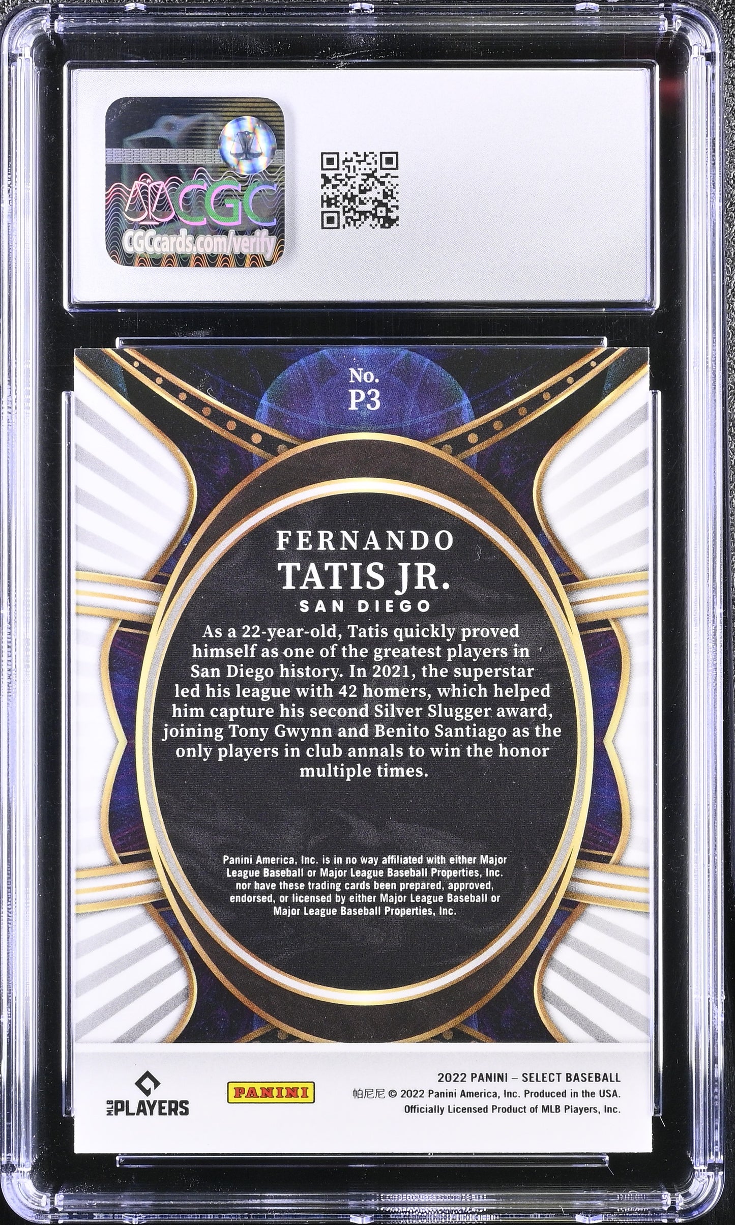 Fernando Tatis Jr. 2022 Panini Select #P3 CGC 10