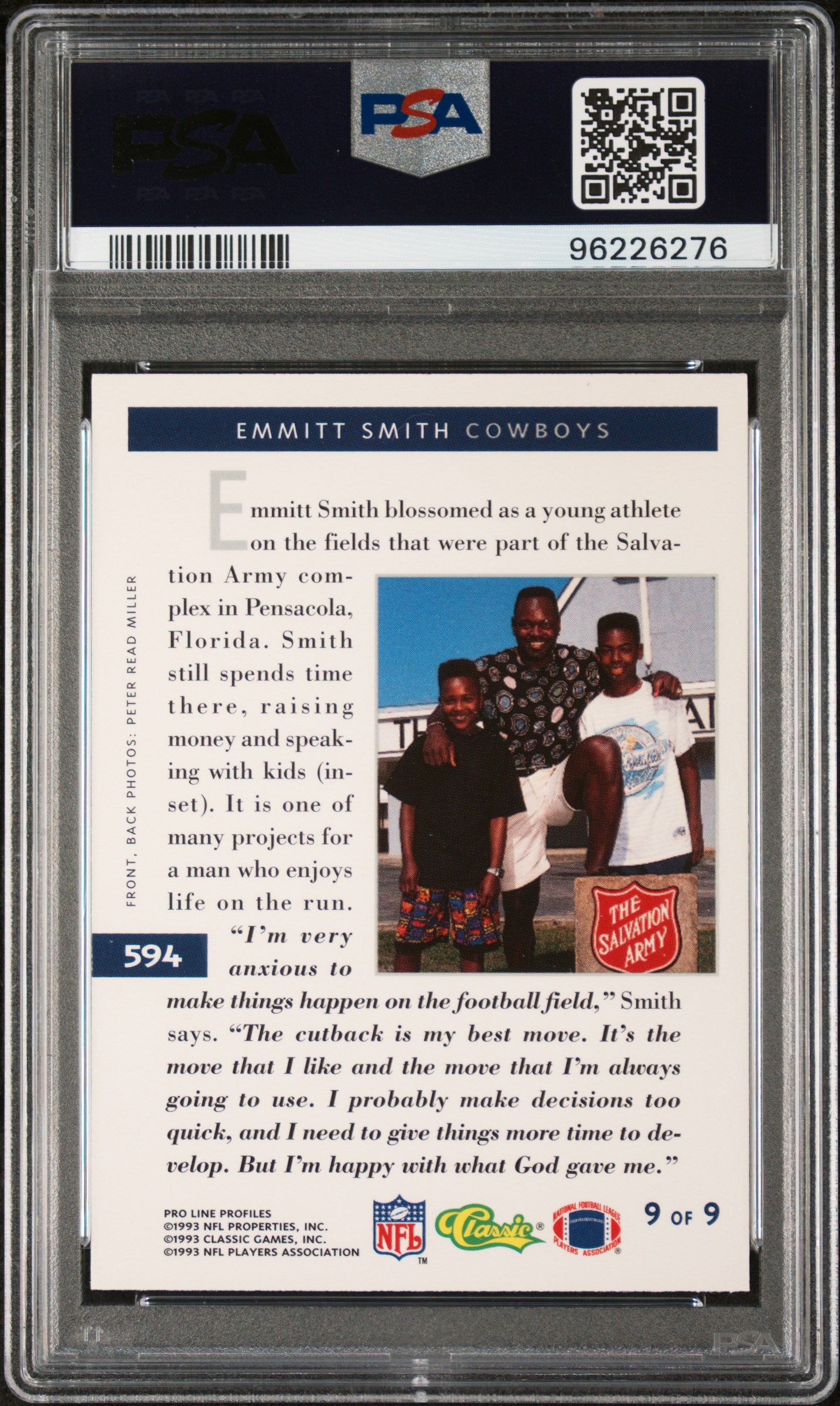 Emmitt Smith 1993 Pro Line Profiles #594 PSA 8