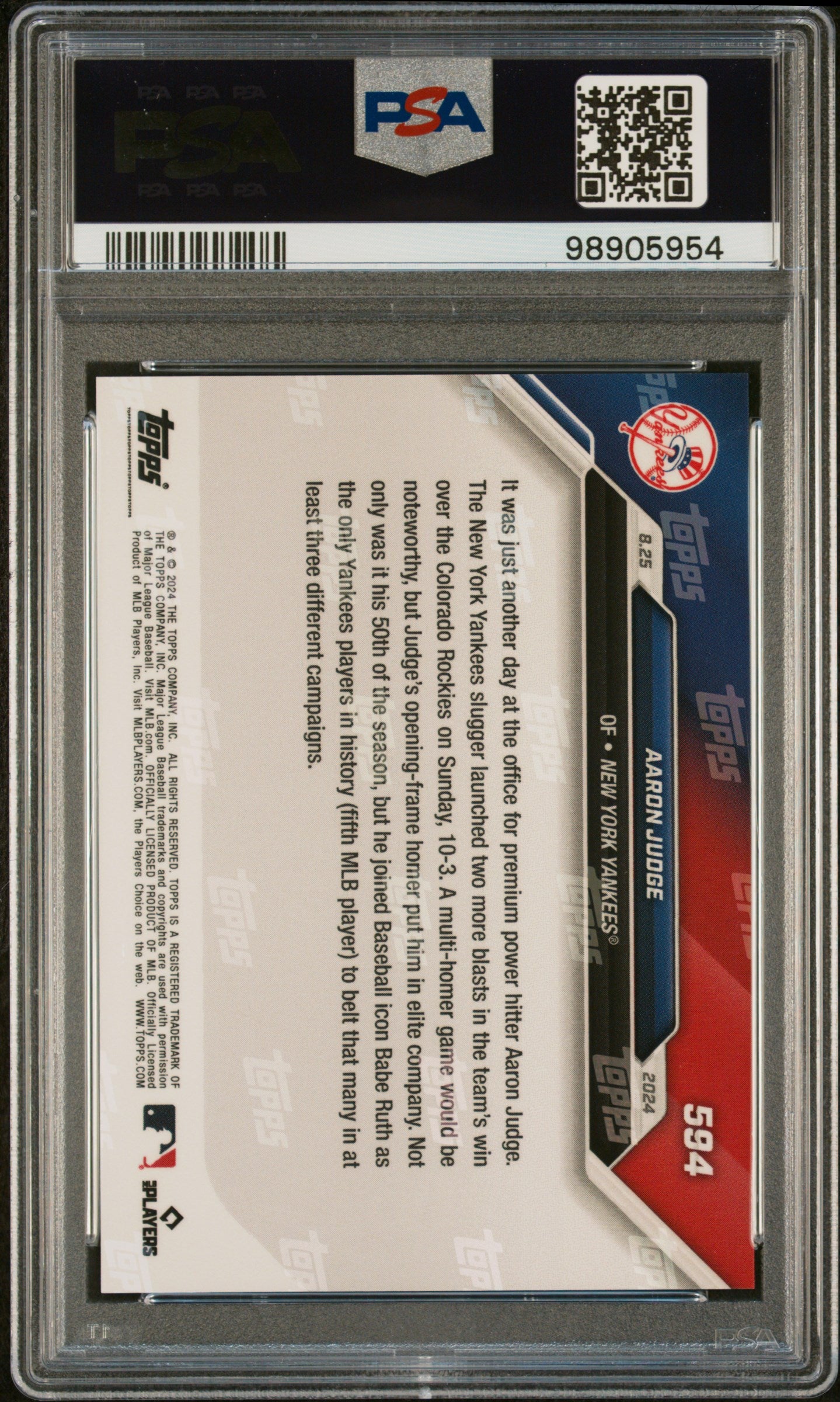 Aaron Judge 2024 Topps Now #594 PSA 10