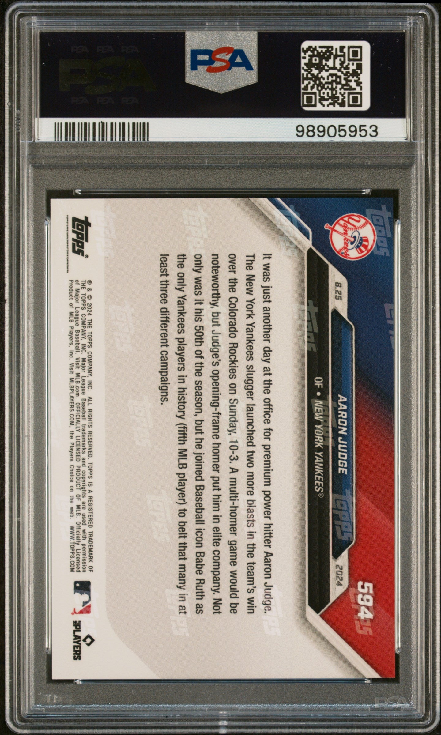 Aaron Judge 2024 Topps Now #594 PSA 10