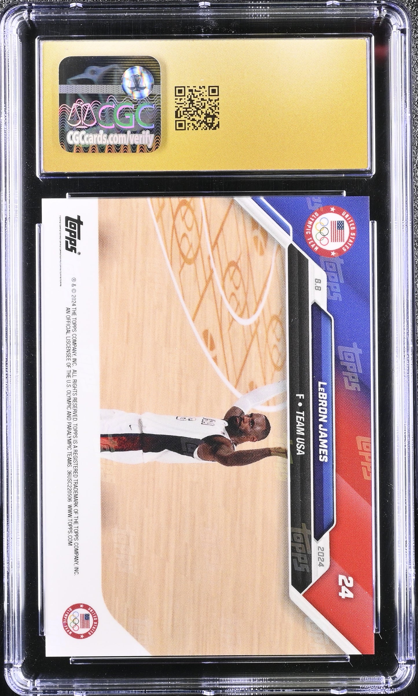 LeBron James 2024 Topps Now Olympic Games #24 Gold Label Pristine CGC 10