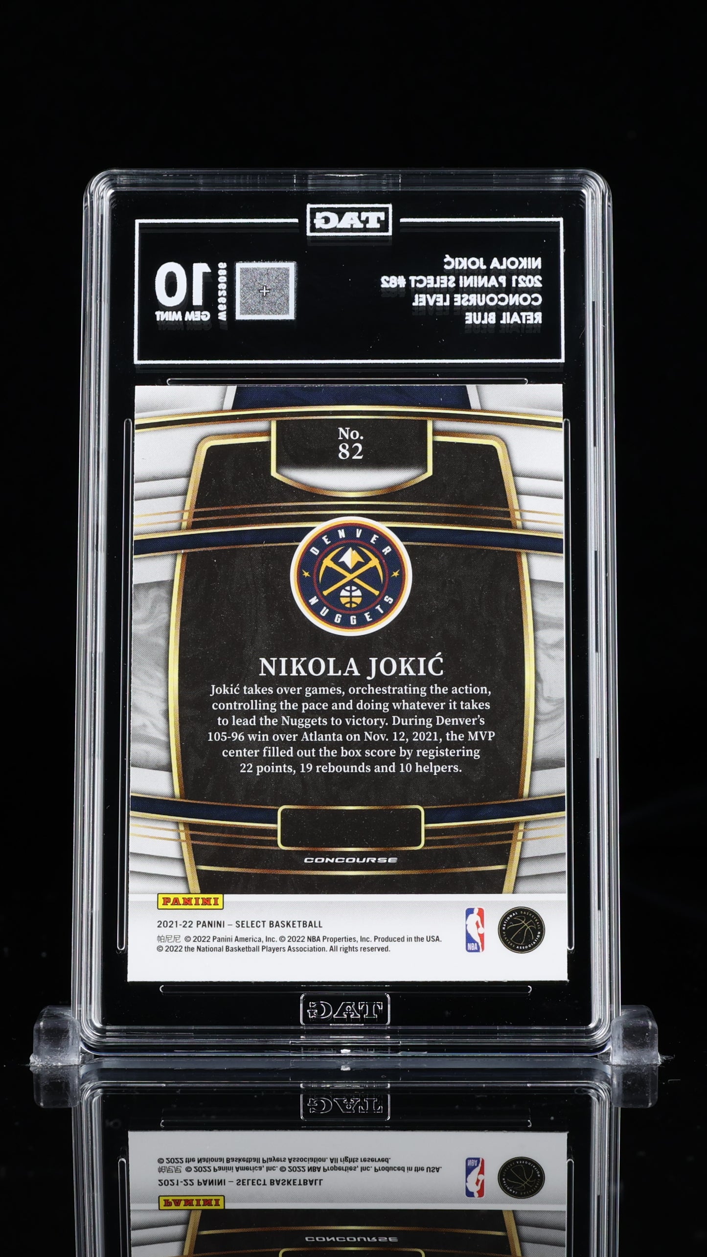 Nikola Jokić Panini Select #82 TAG 10