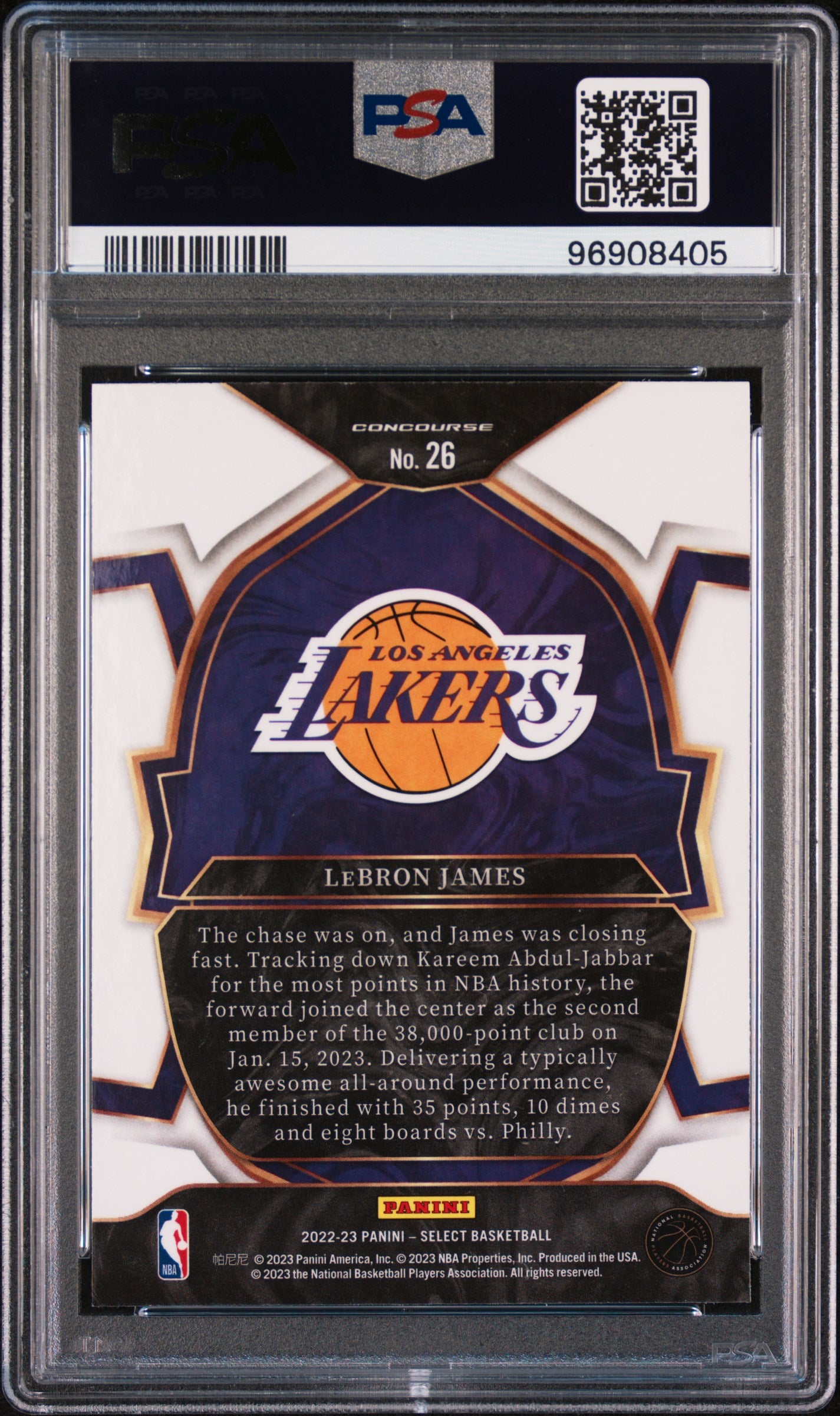 LeBron James 2022 Panini Select #26 PSA 10