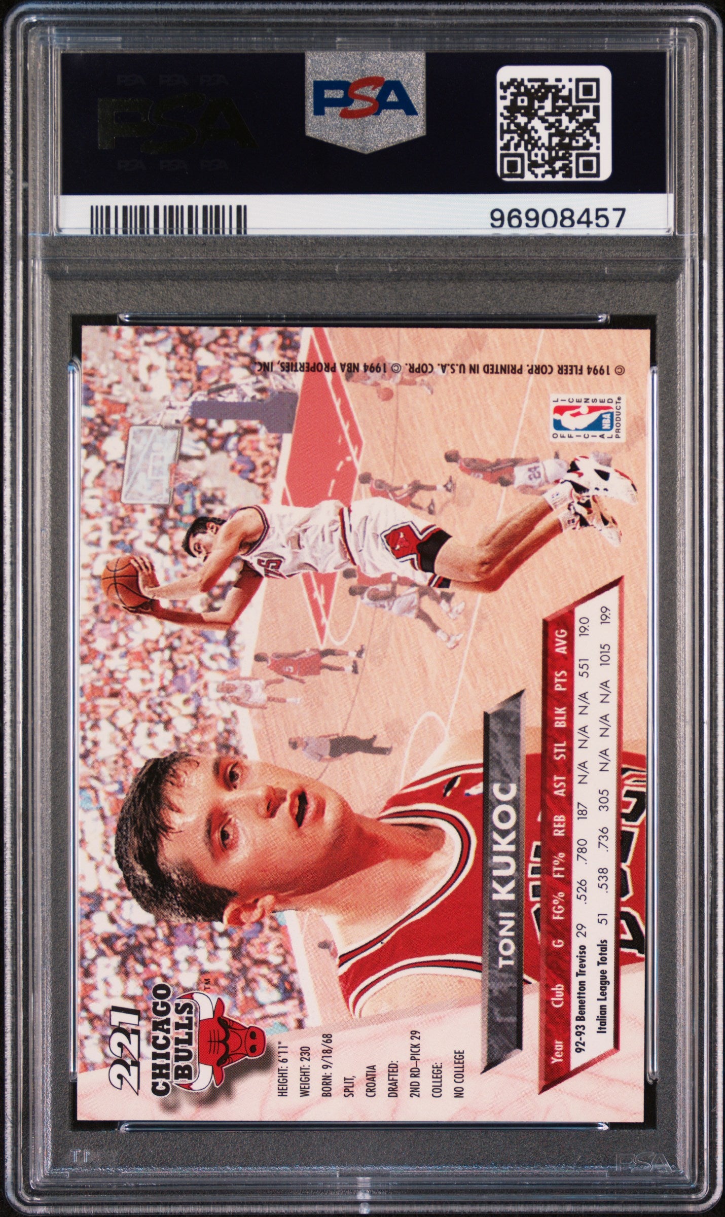 Toni Kukoc 1993 Ultra #221 PSA 9