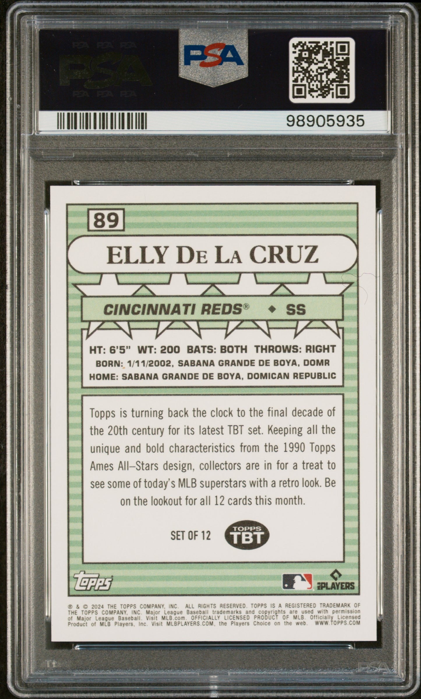 Elly De La Cruz 2024 Topps Throwback Thursday #89 photo variation Rookie PSA 10