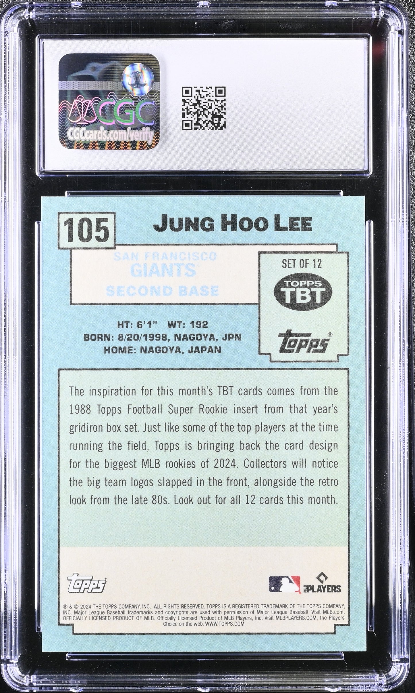 Jung Hoo Lee 2024 Topps Throwback Thursday #105 CGC 10