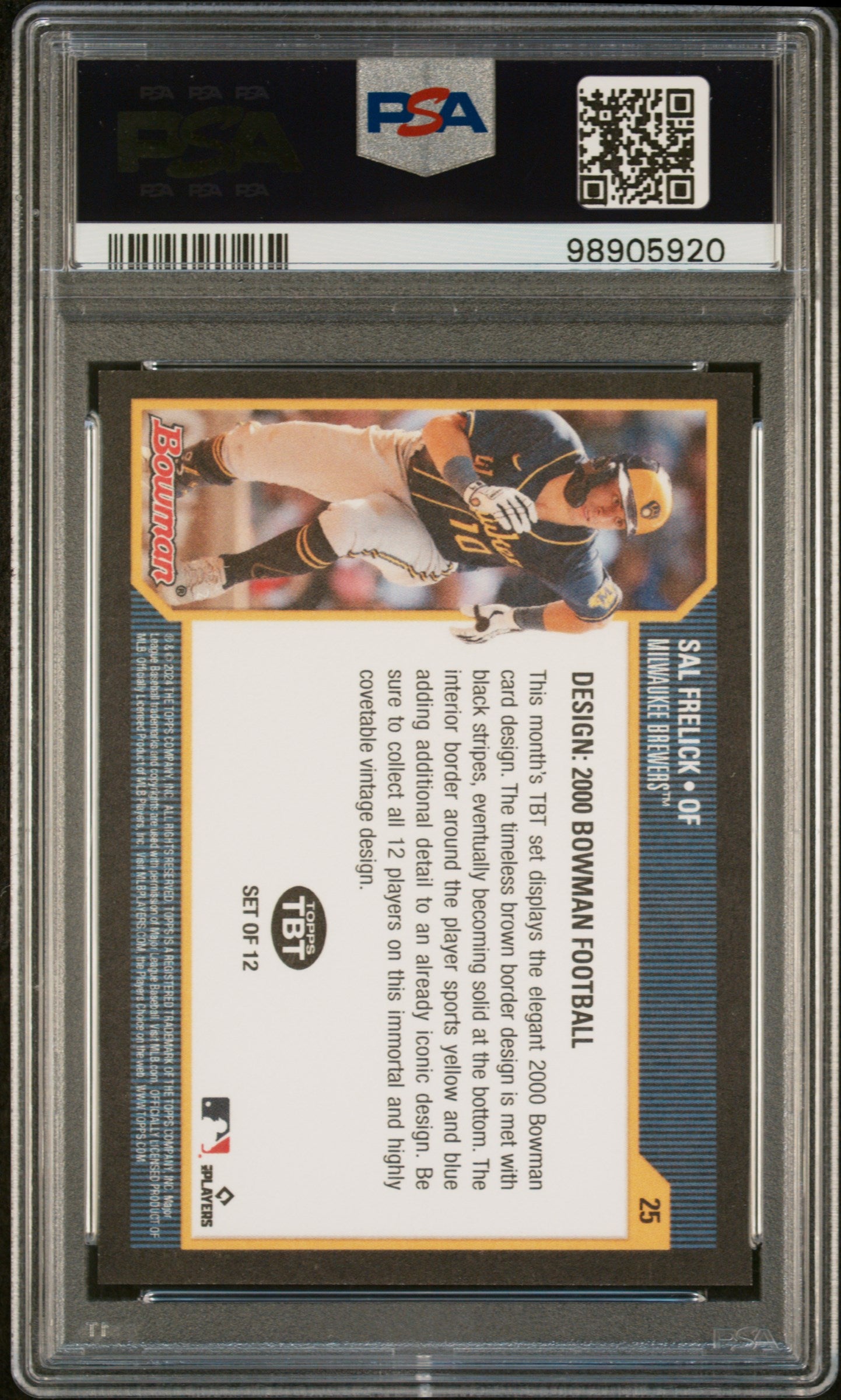 Sal Frelick 2024 Topps Throwback Thursday #25 Rookie PSA 9