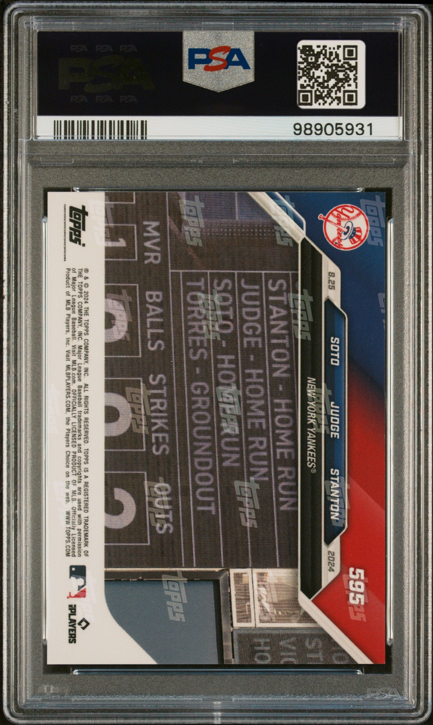 Stanton Judge Soto 2024 Topps Now #595 PSA 10