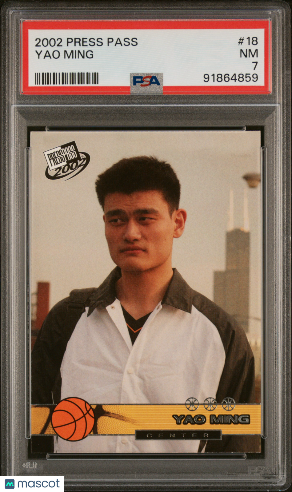 Yao Ming 2002 Press Pass #18 Rookie PSA 7