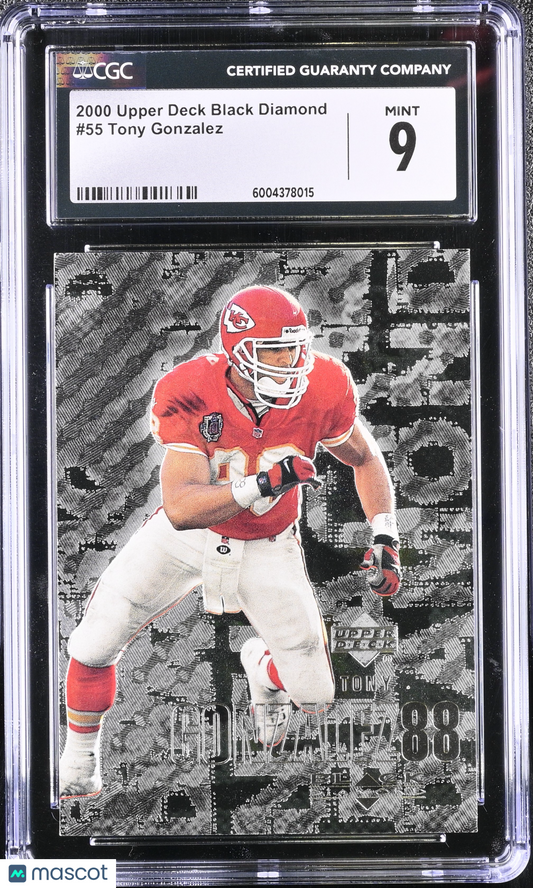 Tony Gonzalez 2000 Upper Deck Black Diamond #55 CGC 9