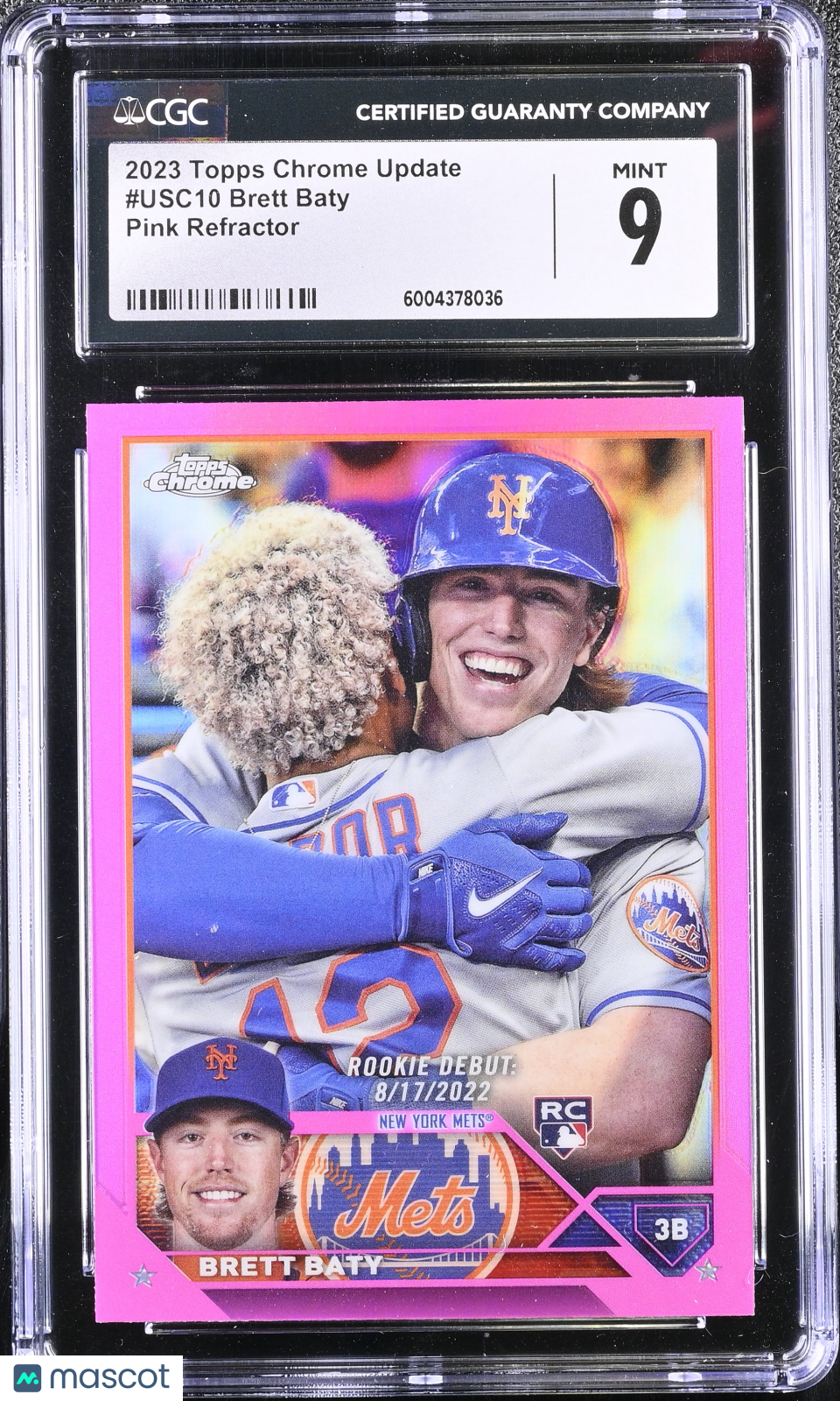 Brett Baty 2023 Topps Chrome Update #USC10 Rookie CGC 9