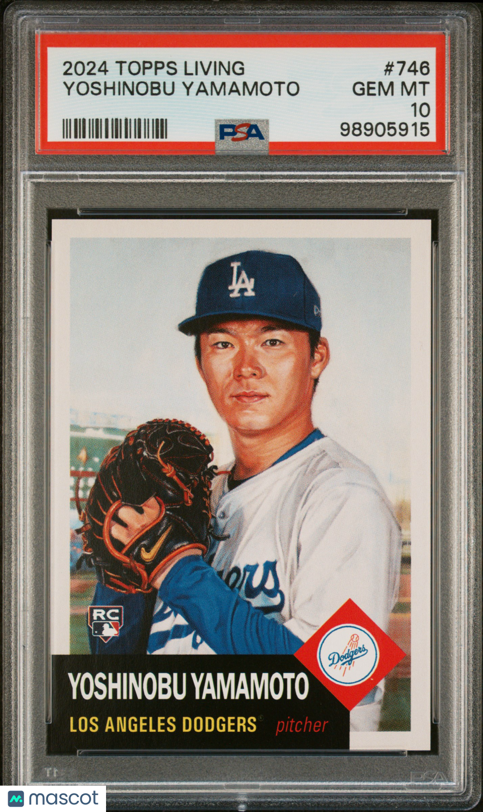 Yoshinobu Yamamoto 2024 Topps Living #746 Rookie PSA 10 /6529