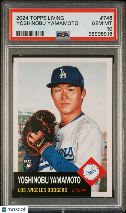 Yoshinobu Yamamoto 2024 Topps Living #746 Rookie PSA 10 /6529