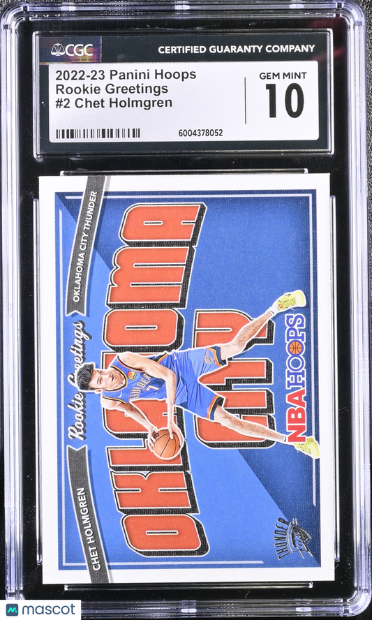 Chet Holmgren 2022-23 Panini Hoops #2 Rookie CGC 10