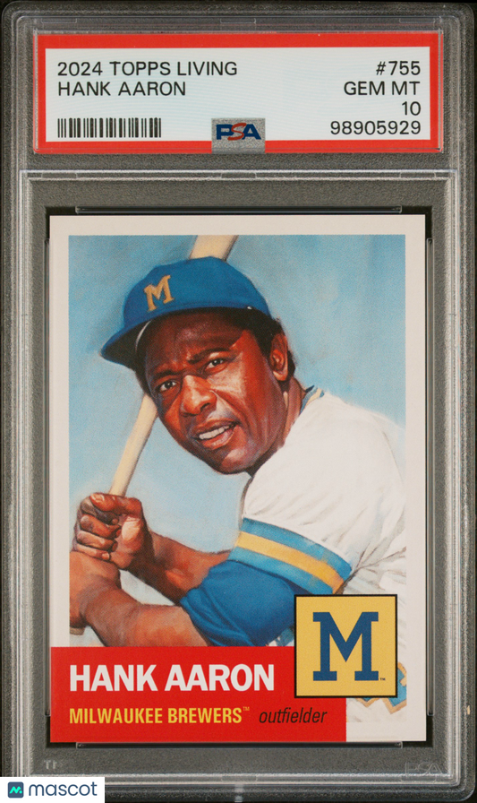 Hank Aaron 2024 Topps Living #755 PSA 10