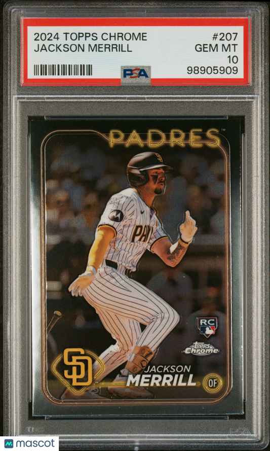 Jackson Merrill 2024 Topps Chrome #207 Rookie PSA 10