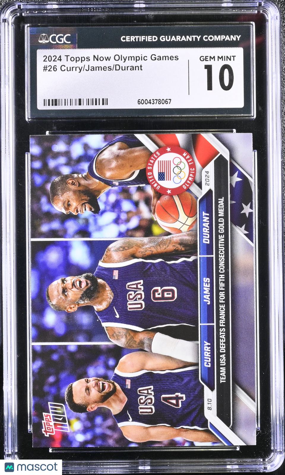 2024 Topps Now Olympic Games Curry/James/Durant #26 CGC 10