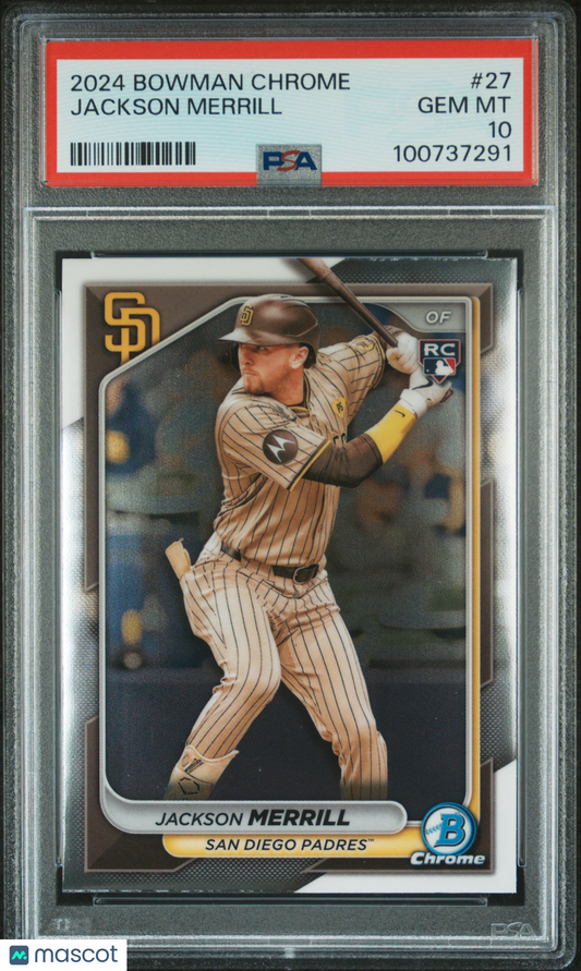 Jackson Merrill 2024 Bowman Chrome #27 PSA 10
