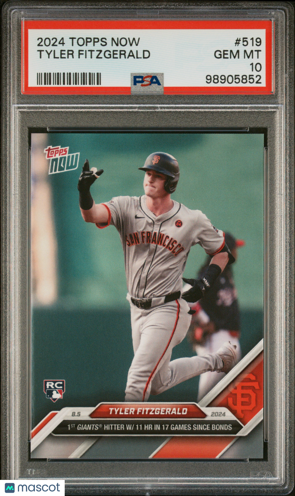 Tyler Fitzgerald 2024 Topps Now #519 Rookie PSA 10