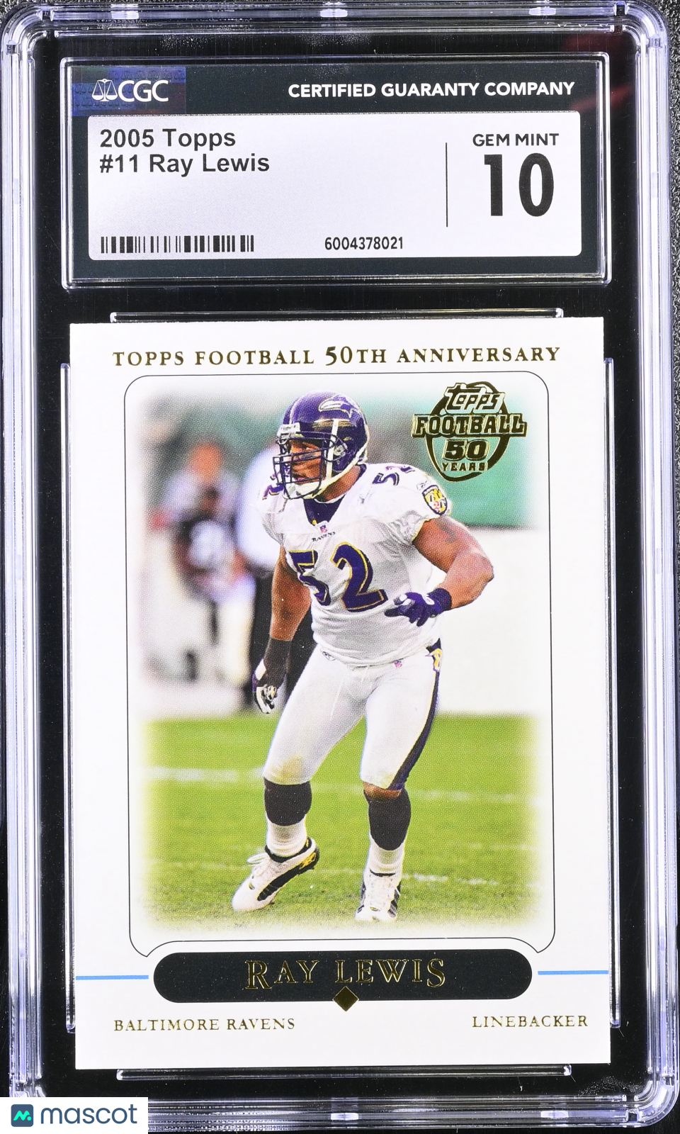 Ray Lewis 2005 Topps #11 CGC 10