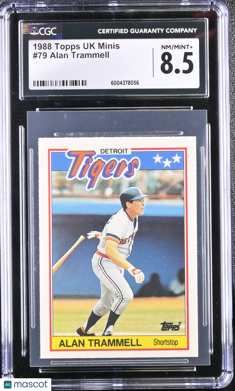 Alan Trammell 1988 Topps UK Minis #79 CGC 8.5