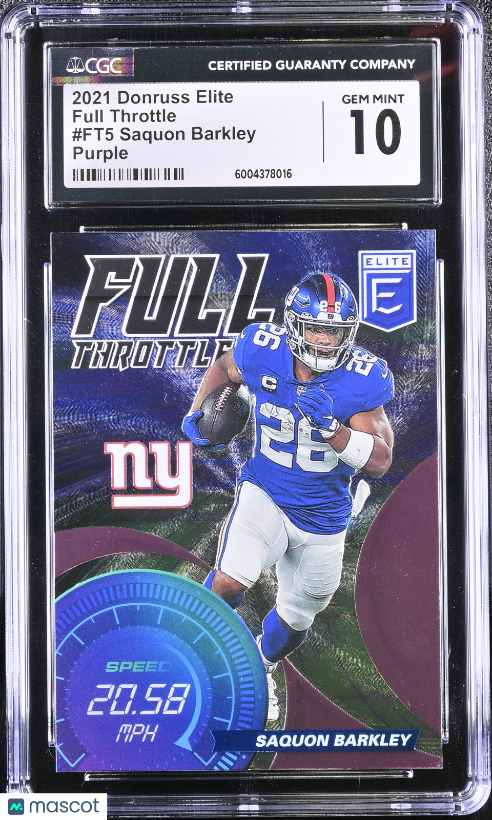 Saquon Barkley 2021 Donruss Elite #FT5 CGC 10