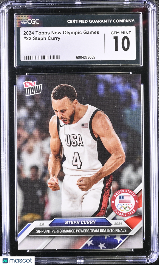 2024 Topps Now Olympic Games Steph Curry #22 CGC 10